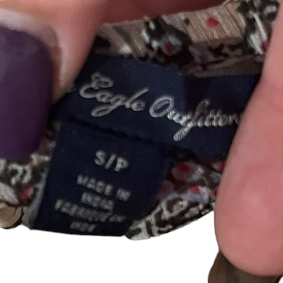 American Eagle Womens Semi Sheer Sleeveless Top Size S Floral Print & Lace - Picture 8 of 10